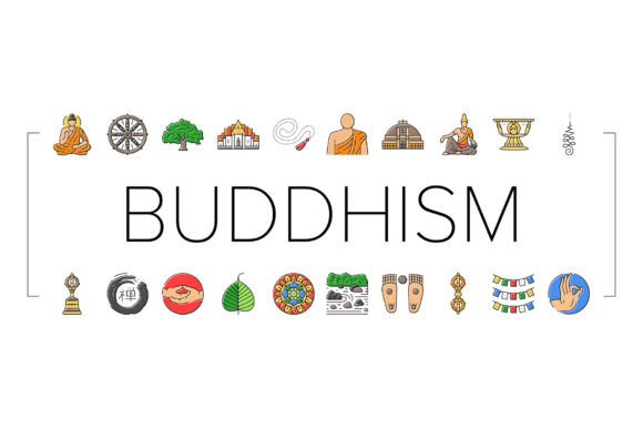 Buddhism Buddha Lotus Meditation Icons S: Visual Calm