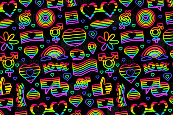 Cute Neon Pride Seamless: A Bold Visual for Modern Celebrations