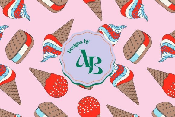 Festive & Sweet: The 4th of July Ice Cream Seamless Pattern