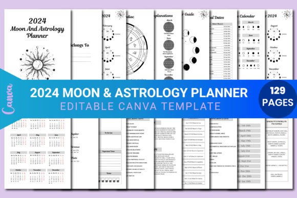 Moon & Astrology Planner 2023-2024 Canva: Your Celestial Design Blueprint