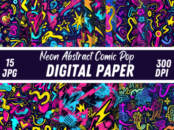 Neon Abstract Comic Pop Paper Background: Unlocking Vibrant Design