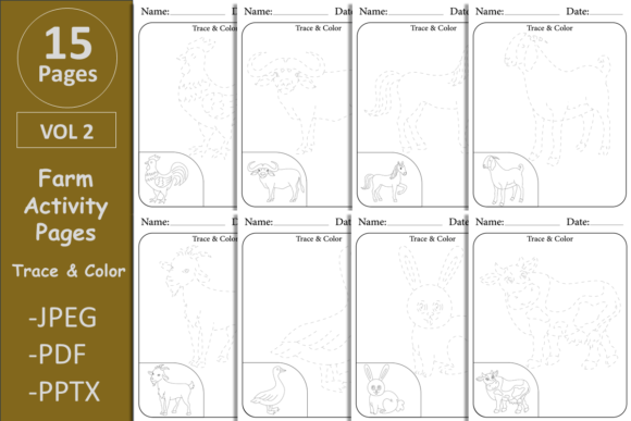 Tracing & Coloring Farm Animals for Kids: A Creative Classroom Resource