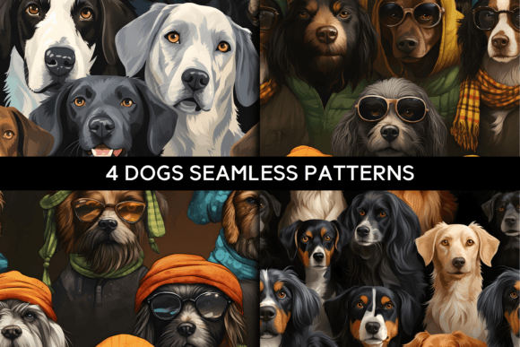 Vibrant Dog Patterns for Creative Projects